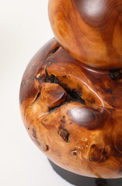 Melvin Lindquist Hand Turned Burl Maple Lamps