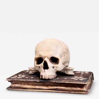 Memento Mori Carved and Polychrome Painted Wood 1780