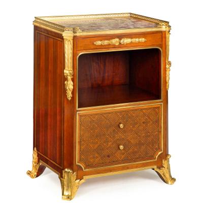 Mercier Fr res French Bronze Mahogany Bedside Cabinet Chest