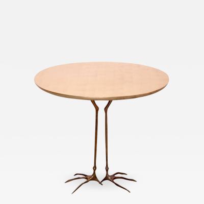 Meret Oppenheim Early Bronze and Gold Leaf Wood Traccia Coffee Table by Meret Oppenheim