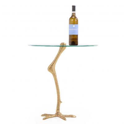 Meret Oppenheim Surreal Brass Bird Leg Drinks Table in the Manner of Meret Oppenheim 
