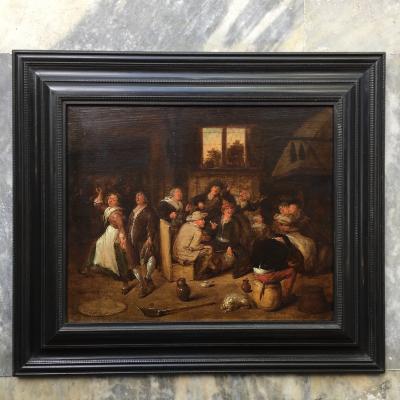 Merry Inn Scene Jan Molenaer 17th century Old Master Painting 