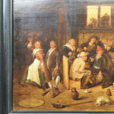 Merry Inn Scene Jan Molenaer 17th century Old Master Painting 