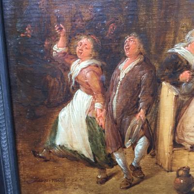 Merry Inn Scene Jan Molenaer 17th century Old Master Painting 