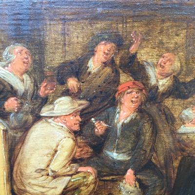 Merry Inn Scene Jan Molenaer 17th century Old Master Painting 