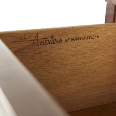 Merton Gershun Merton Gershun for American of Martinsville MCM X Inlay Walnut 5 Drawer Dresser