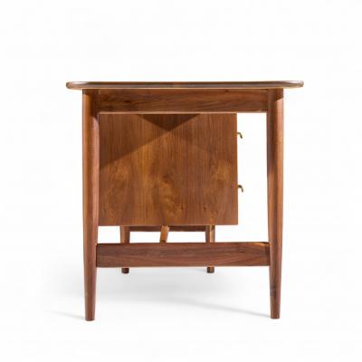 Merton Gershun Merton Gershun for American of Martinsville Mid Century Walnut Curved Top Desk