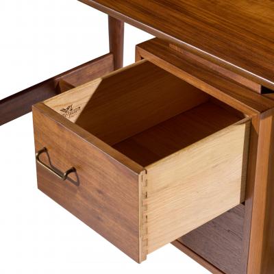 Merton Gershun Merton Gershun for American of Martinsville Mid Century Walnut Curved Top Desk