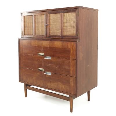 Merton Gershun Merton Gershun for American of Martinsville Mid Century X Inlay 9 Drawer Dresser