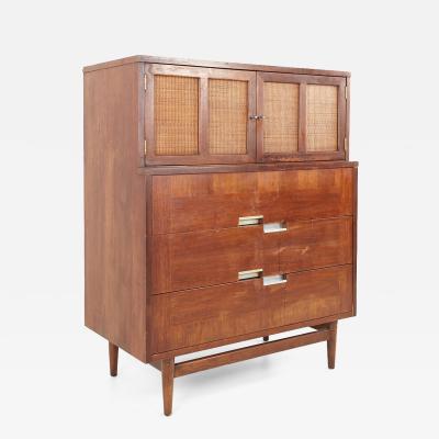 Merton Gershun Merton Gershun for American of Martinsville Mid Century X Inlay 9 Drawer Dresser