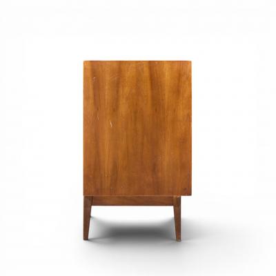 Merton Gershun Merton Gershun for American of Martinsville Walnut and Cane Credenza and Hutch