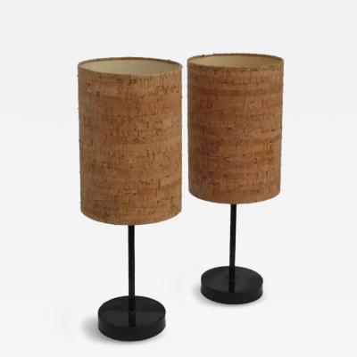 Metal Accent Lamps w cork shades