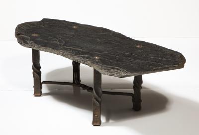 Metal Frame and Stone Top Coffee Table France c 1960