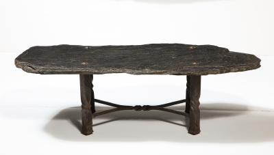 Metal Frame and Stone Top Coffee Table France c 1960
