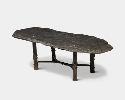 Metal Frame and Stone Top Coffee Table France c 1960