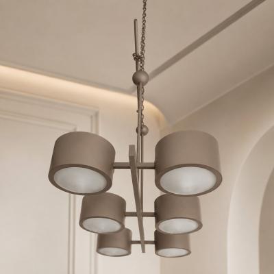Metal Gray Stilnovo Lelli Style Sputnik Chandelier Italian 6 Arms