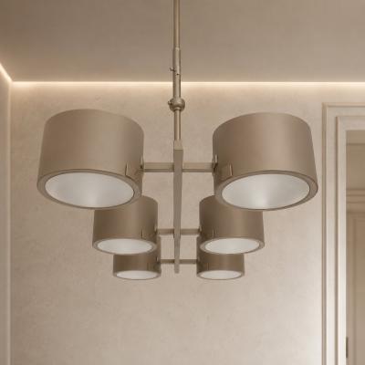 Metal Gray Stilnovo Lelli Style Sputnik Chandelier Italian 6 Arms