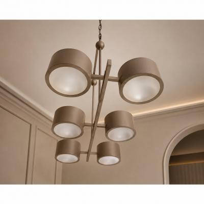Metal Gray Stilnovo Lelli Style Sputnik Chandelier Italian 6 Arms