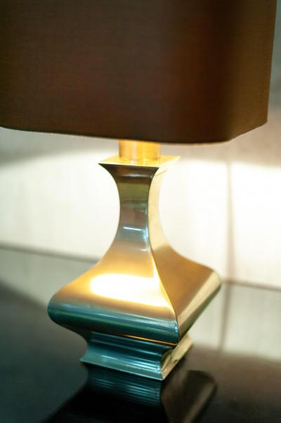 Metal Table Lamp with Fabric Shade 1970s