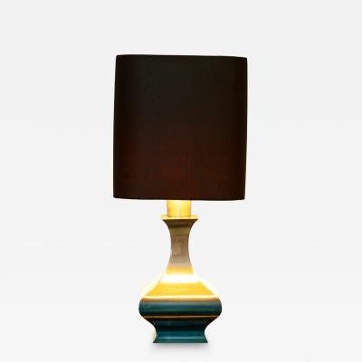 Metal Table Lamp with Fabric Shade 1970s