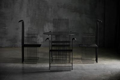 Metal Wire Modernist Garden Set France 1970s