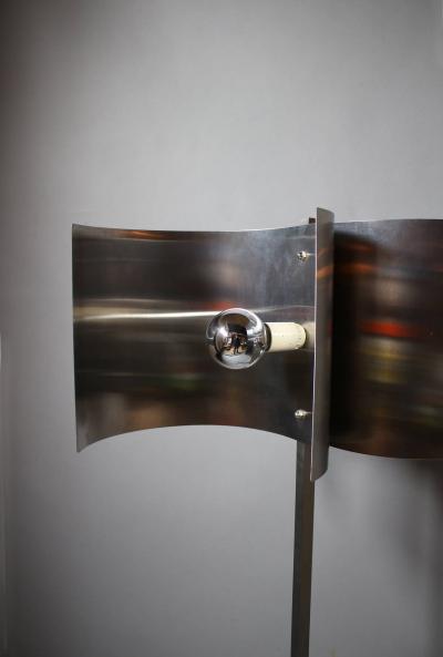 Metal and Stainless Steel Floor Lamp French 1970s