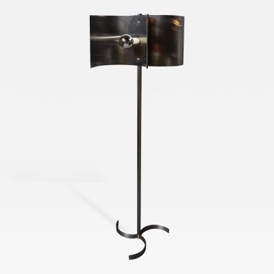 Metal and Stainless Steel Floor Lamp French 1970s