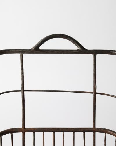 Metal and Wood Cart Rolling Basket