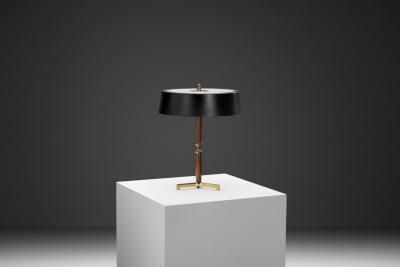 Metal and Wood Tripod Table Lamp Europe ca 1960s