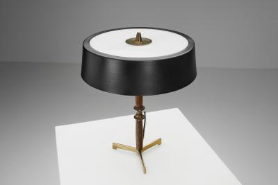 Metal and Wood Tripod Table Lamp Europe ca 1960s