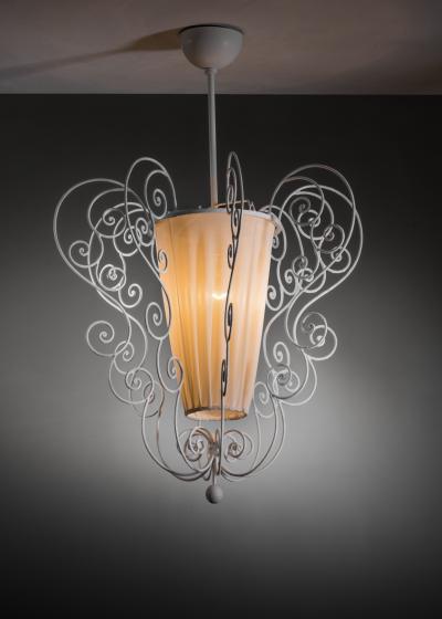 Metal and fabric pendant