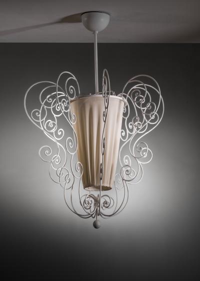 Metal and fabric pendant