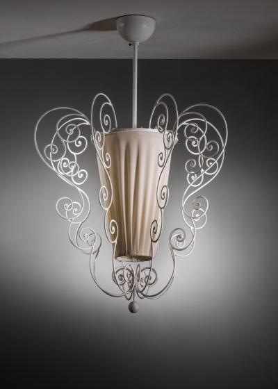 Metal and fabric pendant