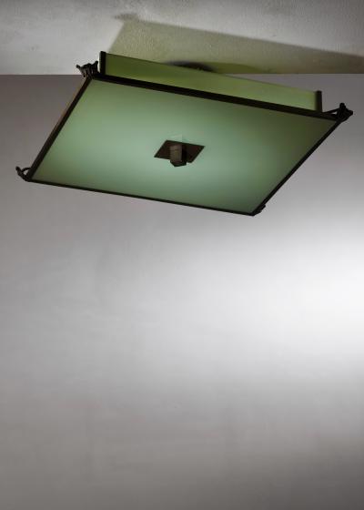 Metal and glass ceiling lamp