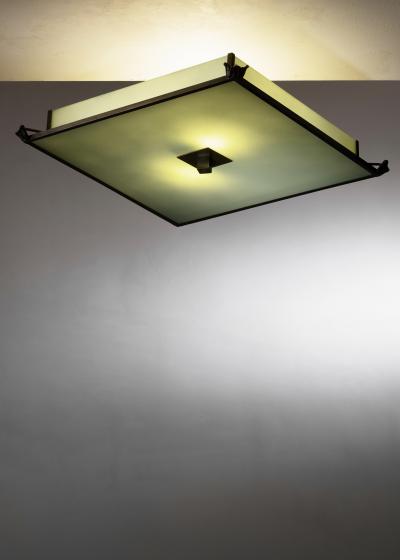 Metal and glass ceiling lamp