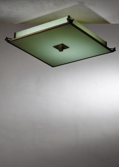 Metal and glass ceiling lamp