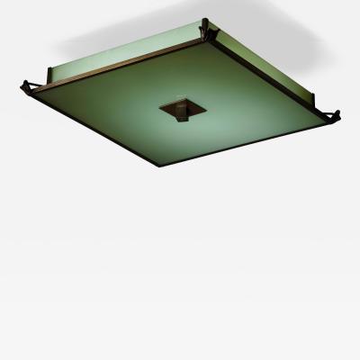 Metal and glass ceiling lamp