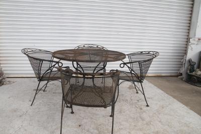 Metal patio table set