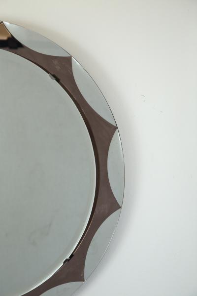 Metalvetro Galvorame Italian Mid Century Round Mirror by Metalvetro Galvorame