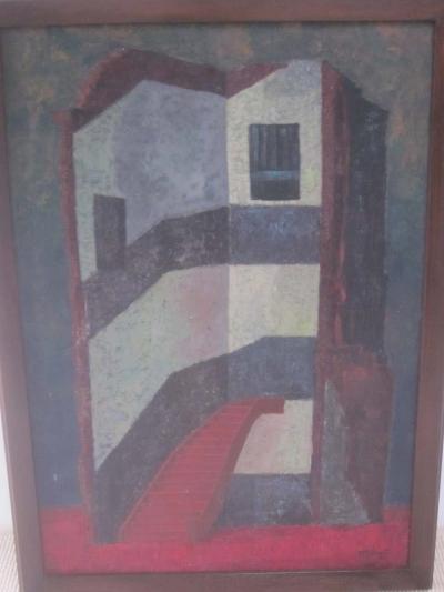 Metaphysical Painting by Roger Hullaert Belgium 1932 1988