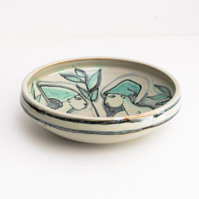 Mette Doller METTE DOLLER BOWL FOR HOGANAS SEATED WOMEN Hoganas Sweden 1950s