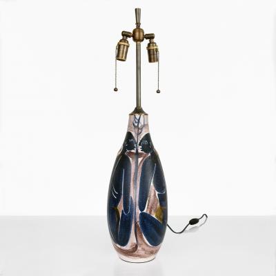 Mette Doller METTE DOLLER HAND PAINTED LAMP WITH 4 WOMEN FOR HOGANAS SWEDEN