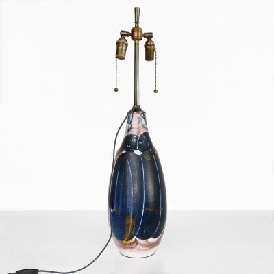 Mette Doller METTE DOLLER HAND PAINTED LAMP WITH 4 WOMEN FOR HOGANAS SWEDEN