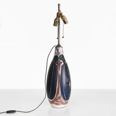 Mette Doller METTE DOLLER HAND PAINTED LAMP WITH 4 WOMEN FOR HOGANAS SWEDEN