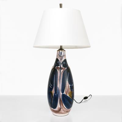 Mette Doller METTE DOLLER HAND PAINTED LAMP WITH 4 WOMEN FOR HOGANAS SWEDEN