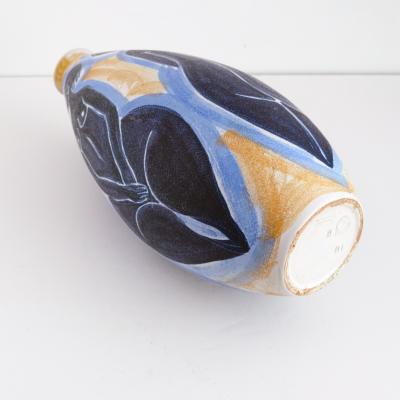 Mette Doller Mette Doller Large Hand Decorated Vase with 3 women for Hoganas Sweden