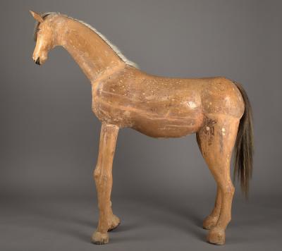 Mexican Carved Pine Horsehair Pony