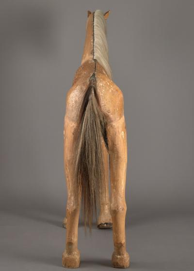 Mexican Carved Pine Horsehair Pony