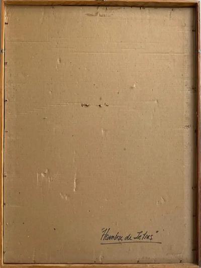 Mexican Newsprint Collage Artist Signed and Dated 1996 Titled Hombre de Letras 