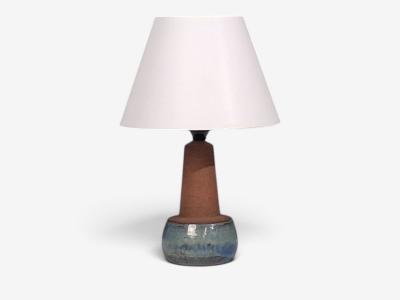 Michael Andersen S n Table Lamp Brown and Blue Stoneware Denmark 1960s